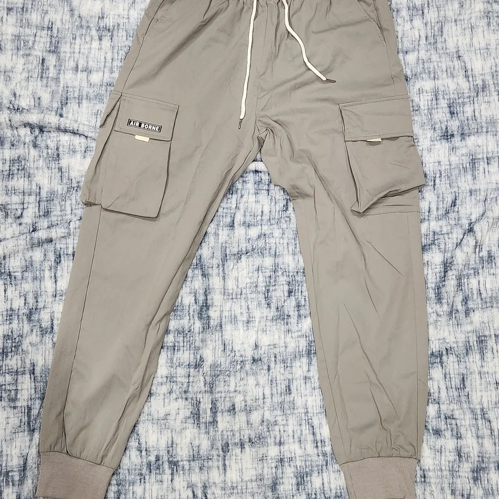 Men's Gray Cargo Jogger Pants by - Picture 1 of 3